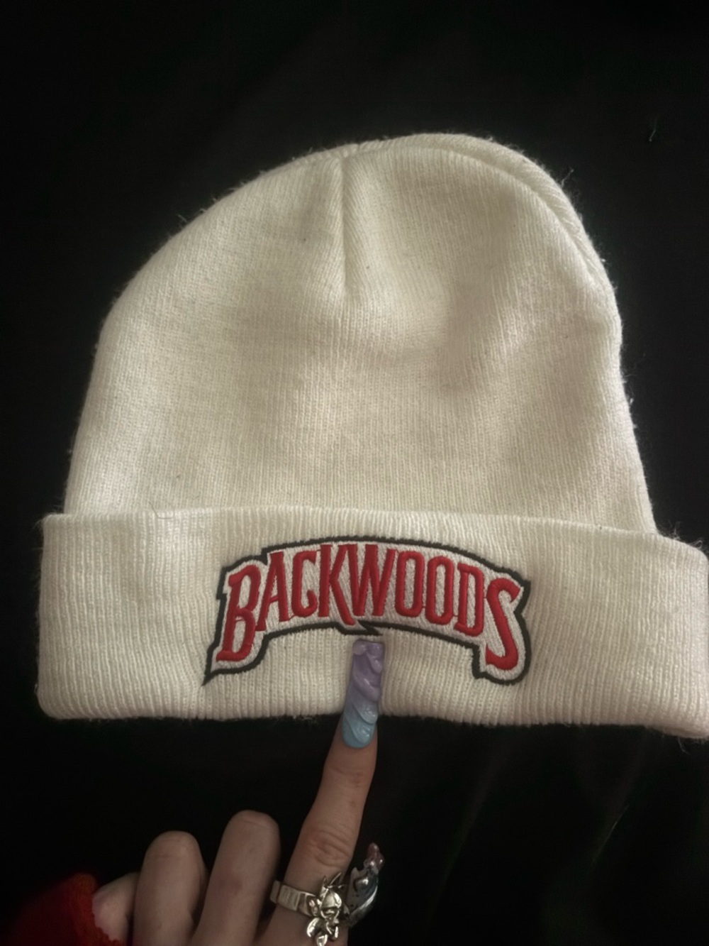 Backwoods White Cuffed Beanie